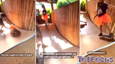 A Father's Inspiring Reaction to His Daughter's Skate Ramp Mishap